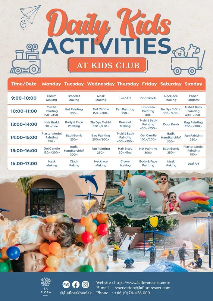 La Flora Kids Club Schedule A3